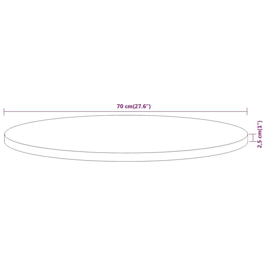 vidaXL Επιφάνεια Τραπεζιού Στρογγυλή Ø70x2,5 εκ. Μασίφ Ξύλο Ακακίας