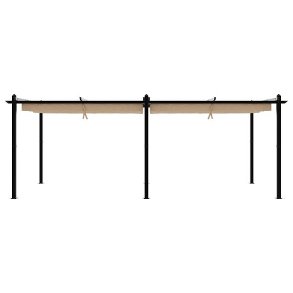 vidaXL Πέργκολα Κήπου με Πτυσσόμενη Οροφή Taupe 3x6 μ. Αλουμίνιο