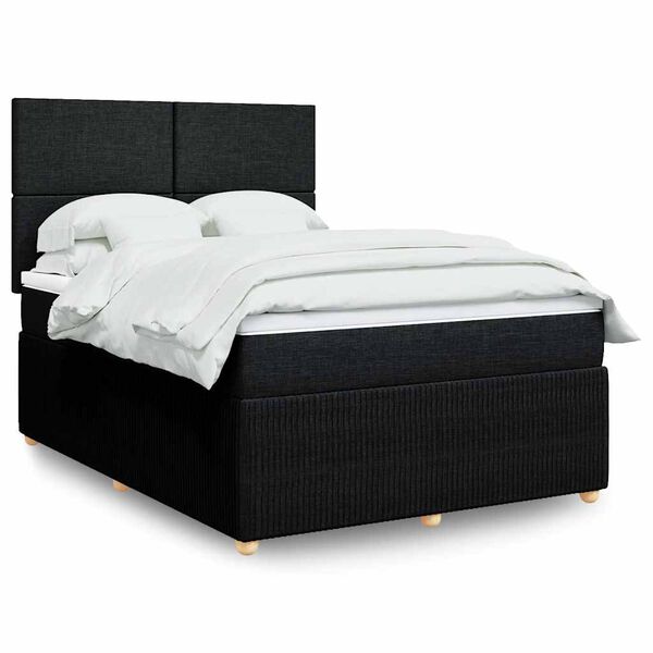 vidaXL &Kappa;&rho;&epsilon;&beta;ά&tau;&iota; Boxspring &mu;&epsilon; &Sigma;&tau;&rho;ώ&mu;&alpha; &Mu;&alpha;ύ&rho;&omicron; 140x200 &epsilon;&kappa;. &Upsilon;&phi;&alpha;&sigma;&mu;ά&tau;&iota;&nu;&omicron;