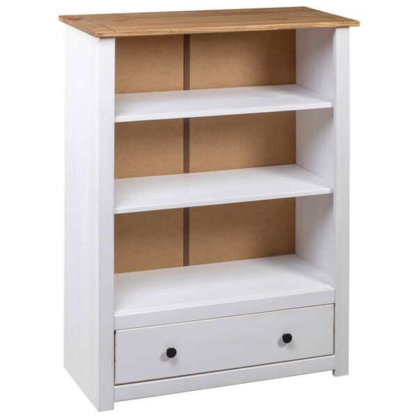 vidaXL Βιβλιοθήκη Λευκή 80x35x110 εκ. Μασίφ Ξύλο Πεύκου Σειρά Panama
