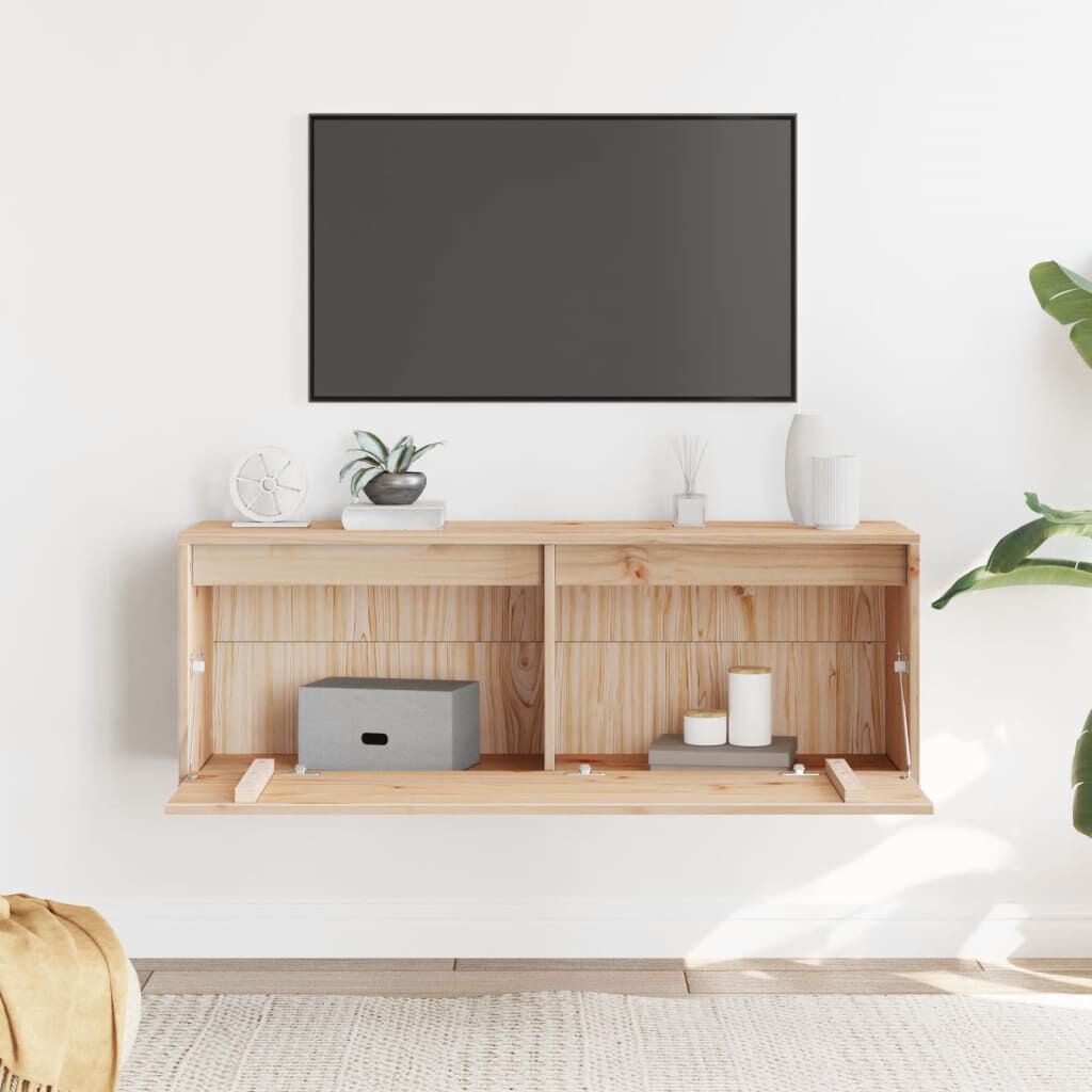 vidaXL Ντουλάπι Τοίχου 100 x 30 x 35 εκ. από Μασίφ Ξύλο Πεύκου
