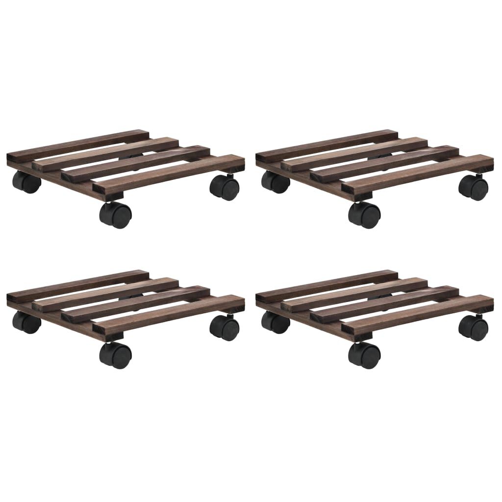 vidaXL Βάσεις για Γλάστρες με Ρόδες 4 τεμ. 25 x 25 εκ. από Ξύλο Κέδρου
