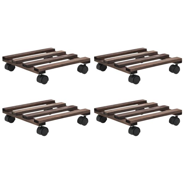 vidaXL Βάσεις για Γλάστρες με Ρόδες 4 τεμ. 25 x 25 εκ. από Ξύλο Κέδρου