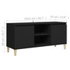 vidaXL Έπιπλο Τηλεόρασης Καφέ Μαύρο 103,5x35x50εκ. Μασίφ Ξύλινα Πόδια