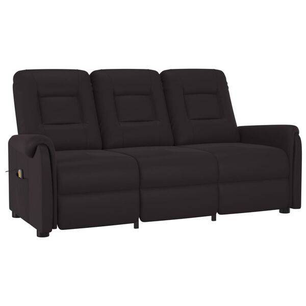 vidaXL Πολυθρόνα Μασάζ Ανακλινόμενη 3 Θέσεων Μαύρη από Συνθετικό Δέρμα