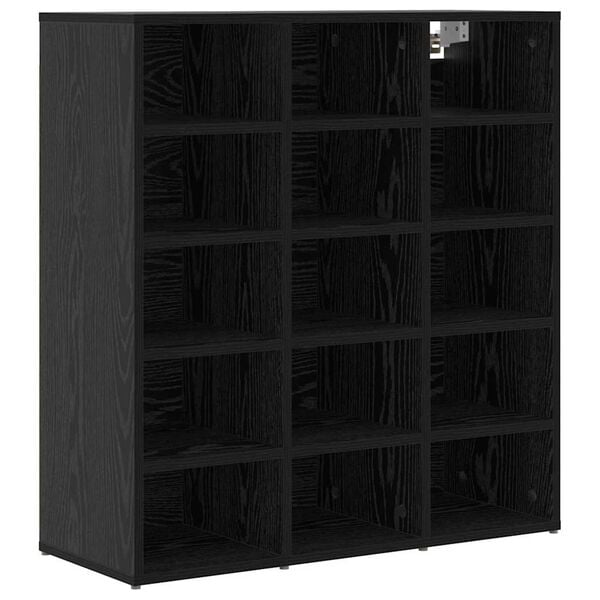 vidaXL Παπουτσοθήκη Μαύρη δρυς 77.5 x 30 x 83.5 εκ. Επεξεργασμένο ξύλο