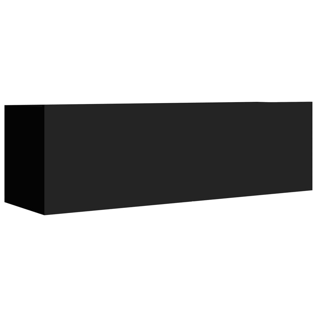 vidaXL Έπιπλα Τηλεόρασης 4 τεμ. Μαύρα 100 x 30 x 30 εκ. Επεξ. Ξύλο