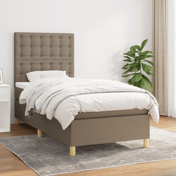vidaXL &Kappa;&rho;&epsilon;&beta;ά&tau;&iota; Boxspring &mu;&epsilon; &Sigma;&tau;&rho;ώ&mu;&alpha; Taupe 80x200 &epsilon;&kappa;. &Upsilon;&phi;&alpha;&sigma;&mu;ά&tau;&iota;&nu;&omicron;