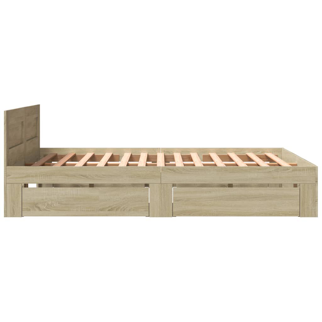 vidaXL Πλαίσιο Κρεβατιού με Κεφαλάρι Sonoma Δρυς 150x200εκ. Επεξ. Ξύλο