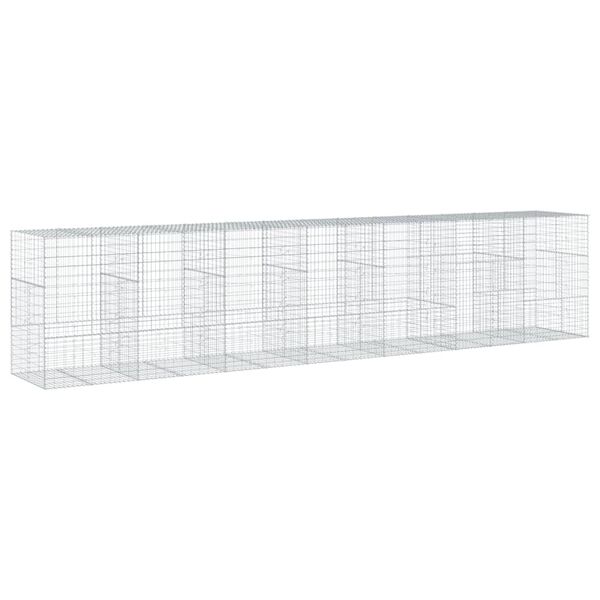 vidaXL Συρματοκιβώτιο με Κάλυμμα 700x100x150εκ από Γαλβανισμένο Χάλυβα