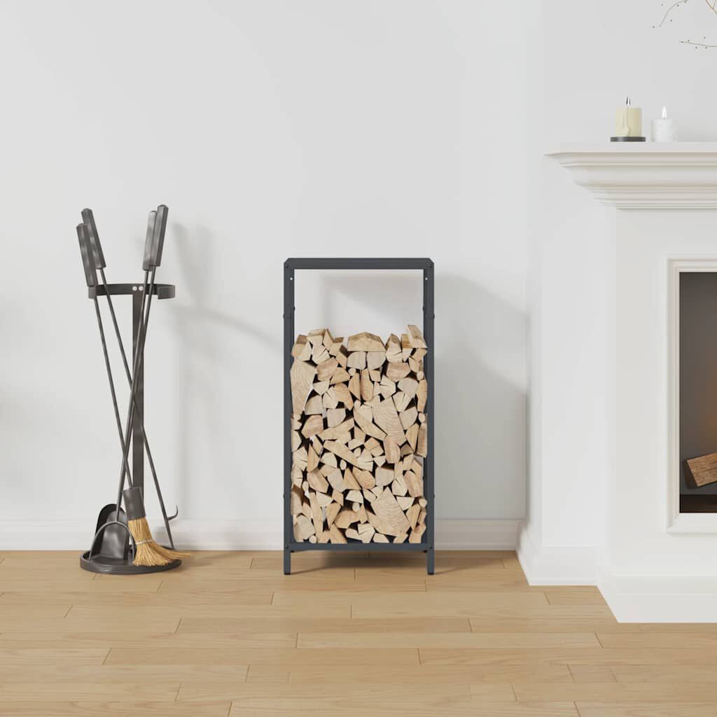 vidaXL Ράφι για καυσόξυλα Ανθρακί 34x25x70 cm Ατσάλι ψυχρής έλασης