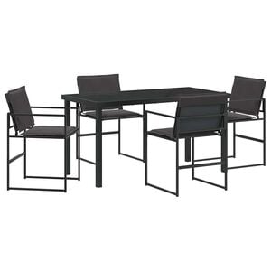 vidaXL &Sigma;έ&tau; &phi;&alpha;&gamma;&eta;&tau;&omicron;ύ &gamma;&iota;&alpha; &kappa;ή&pi;&omicron; 5 pcs &Mu;&alpha;ύ&rho;&omicron; 140 x 70 x 73 cm