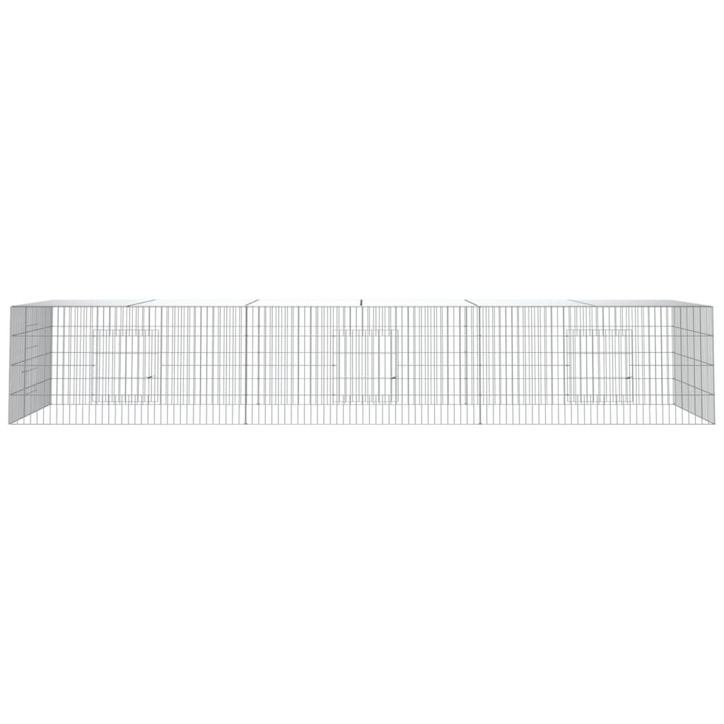 vidaXL Κλουβί Κουνελιών 3 Πάνελ 325x109x54 εκ. από Γαλβανισμένο Σίδερο