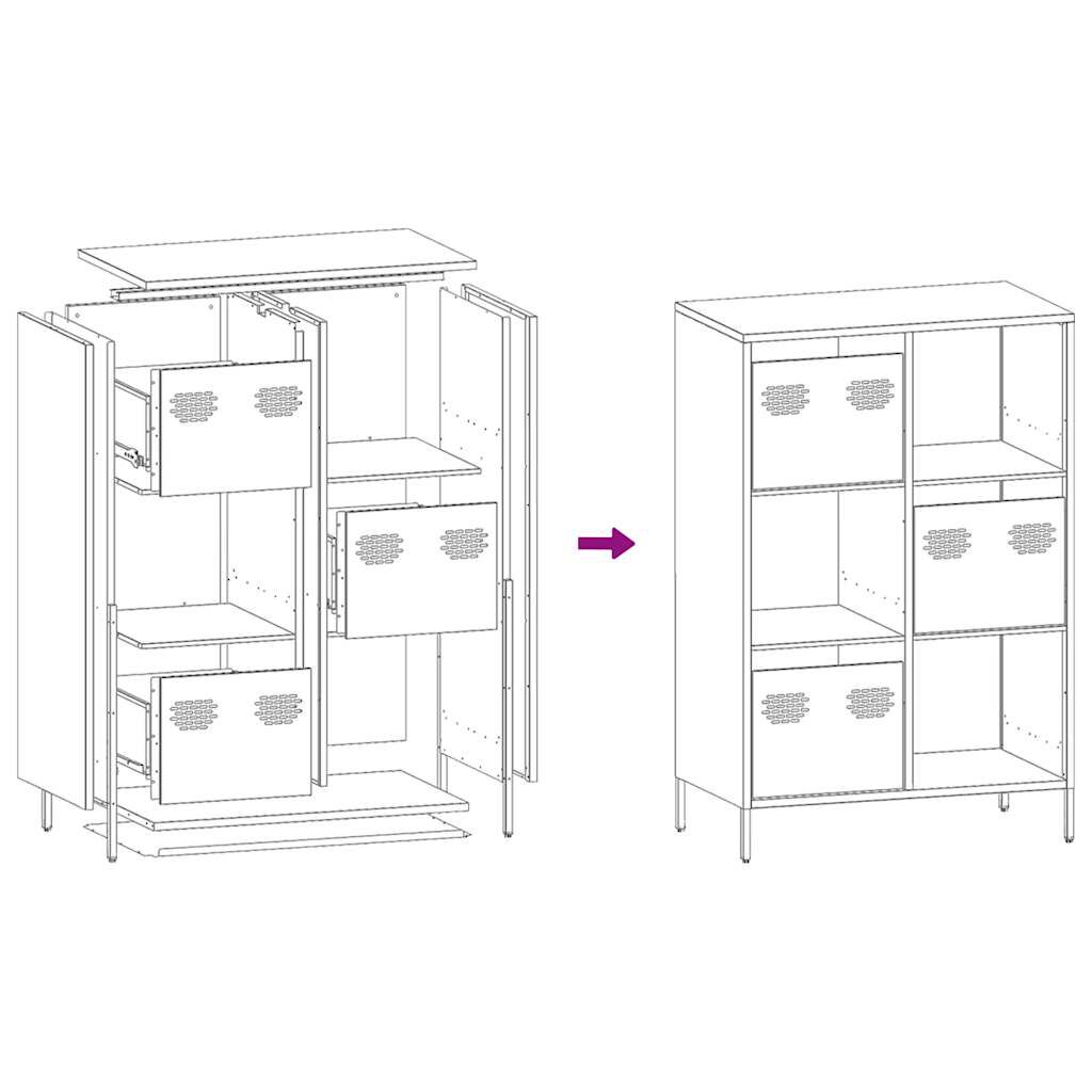 vidaXL Ντουλάπι Ανθρακί 68x39x103,5 εκ. από Χάλυβα