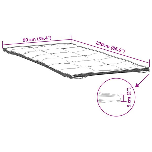 vidaXL Προστατευτικό στρώματος Λευκό 90x220 εκ.