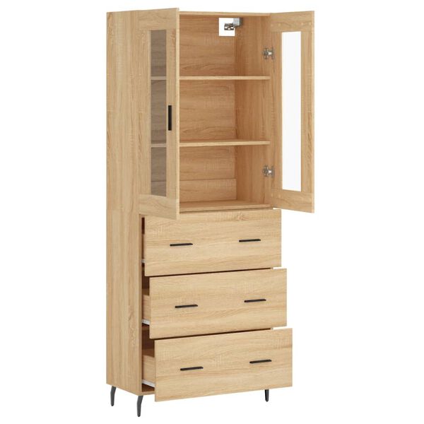 vidaXL Ντουλάπι Sonoma δρυς 69,5 x 34 x 180 εκ. από Επεξεργασμένο Ξύλο