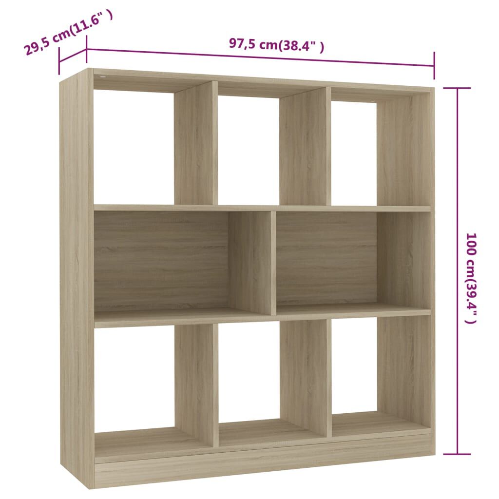 vidaXL Βιβλιοθήκη Χρώμα Sonoma Δρυς 97,5x29,5x100 εκ. από Επεξ. Ξύλο