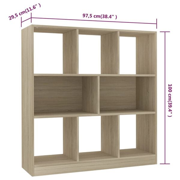 vidaXL Βιβλιοθήκη Χρώμα Sonoma Δρυς 97,5x29,5x100 εκ. από Επεξ. Ξύλο