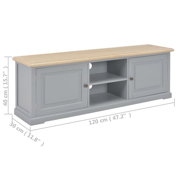 vidaXL Έπιπλο Τηλεόρασης Γκρι 120 x 30 x 40 εκ. Ξύλινο