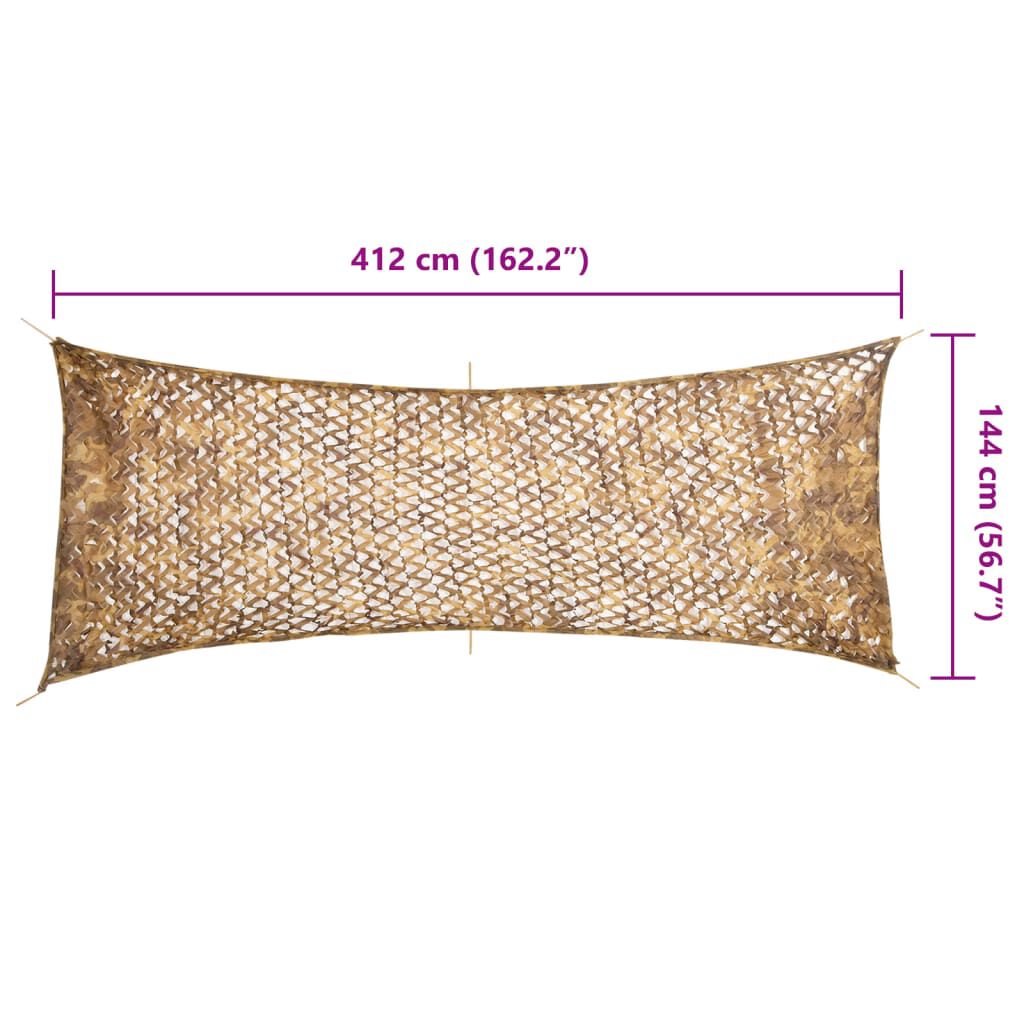 vidaXL Δίχτυ Σκίασης Παραλλαγής Άμμου 412x144 εκ. με Σάκο Αποθήκευσης