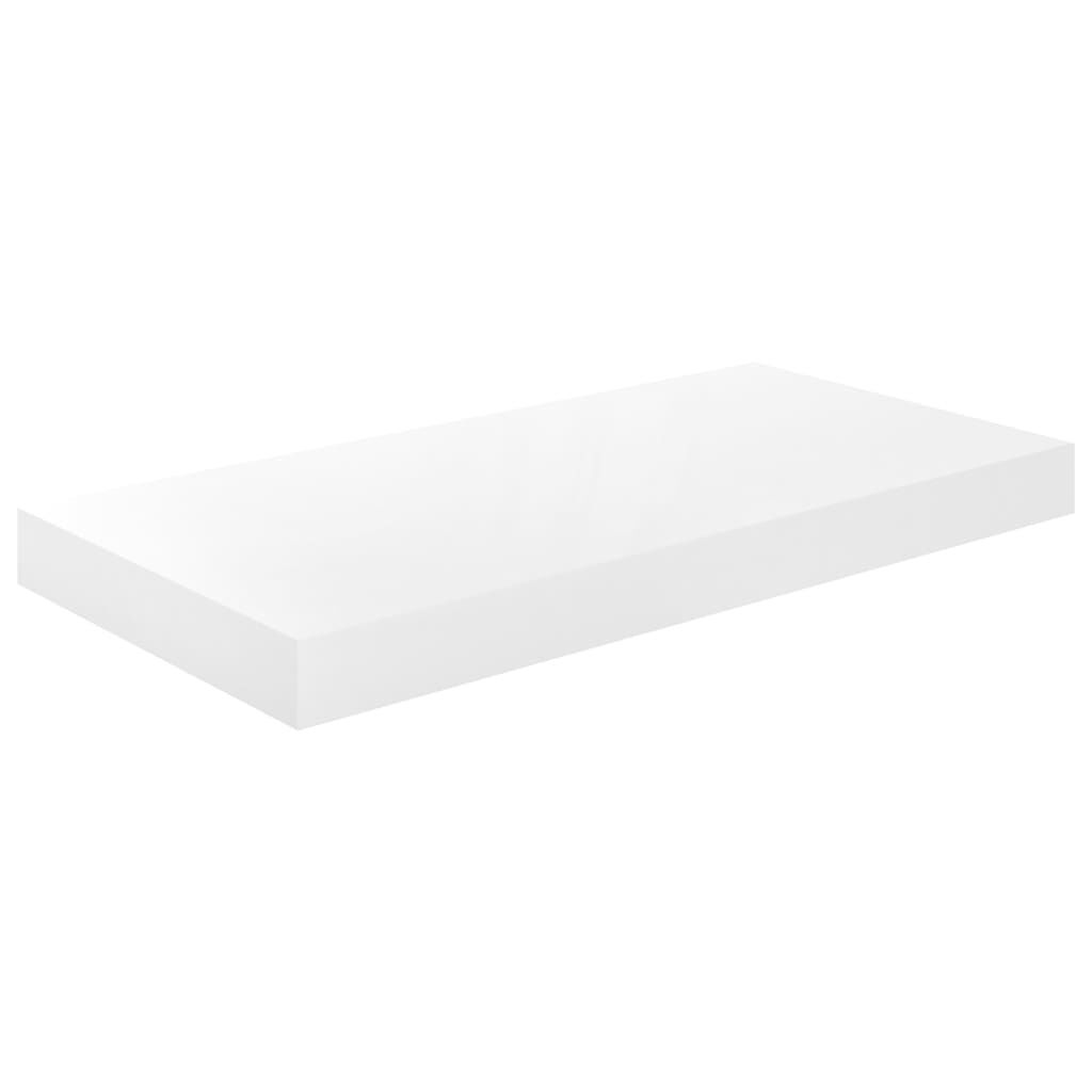vidaXL Ράφια Τοίχου Γυαλιστερά Άσπρα 2 Τεμάχια 50x23x3,8 εκ. MDF
