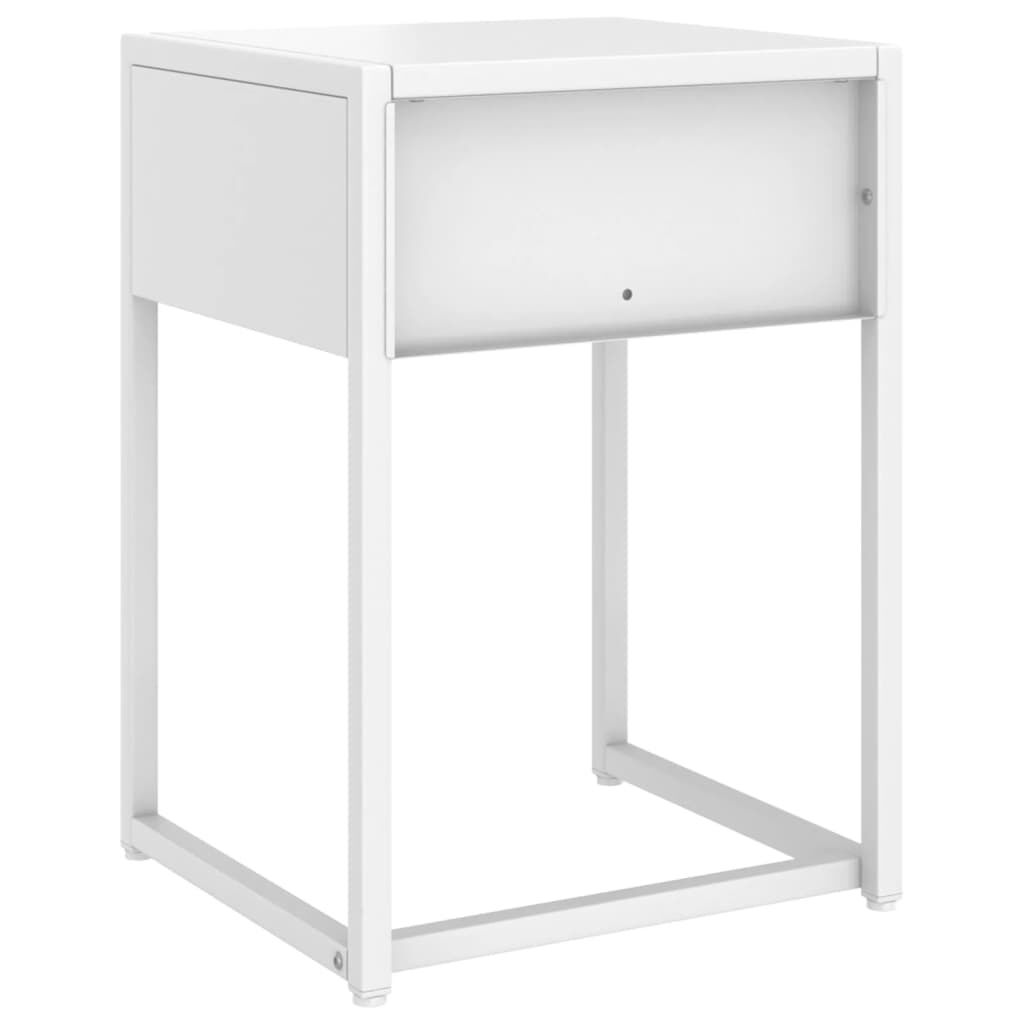 vidaXL Κομοδίνο Λευκό 38 x 35 x 54 εκ. από Ατσάλι