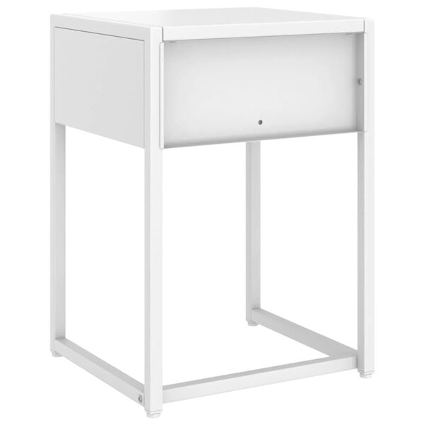vidaXL Κομοδίνο Λευκό 38 x 35 x 54 εκ. από Ατσάλι