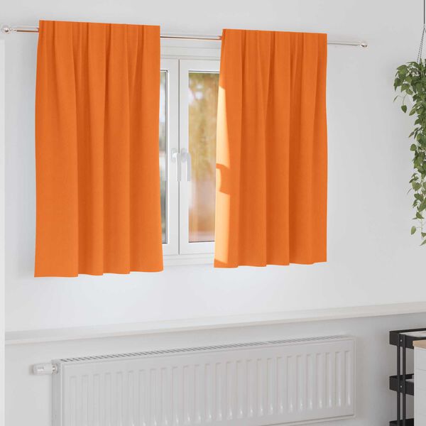 vidaXL Κουρτίνες 2 pcs Φωτεινό Πορτοκάλι 140 x 140 cm Πολυεστέρας