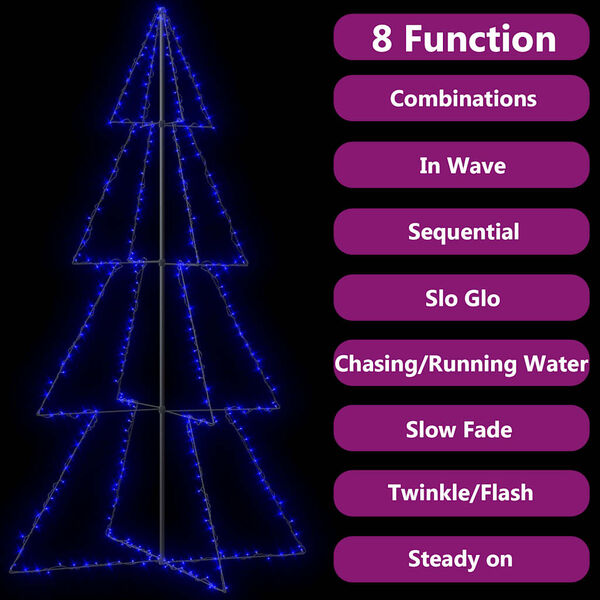 vidaXL Δέντρο από Φωτάκια 360 LED Εσωτ./Εξωτ. Χώρου 143x250 εκ.