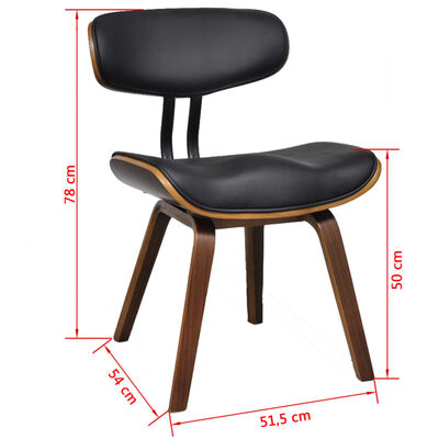 vidaXL Καρέκλες Τραπεζαρίας 2 τεμ. Λυγισμένο Ξύλο / Συνθετικό Δέρμα
