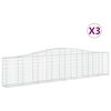 vidaXL Συρματοκιβώτια Τοξωτά 3 τεμ. 400x30x80/100 εκ. Γαλβαν. Ατσάλι