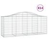 vidaXL Συρματοκιβώτια Τοξωτά 14 τεμ. 200x50x80/100 εκ. Γαλβαν. Ατσάλι