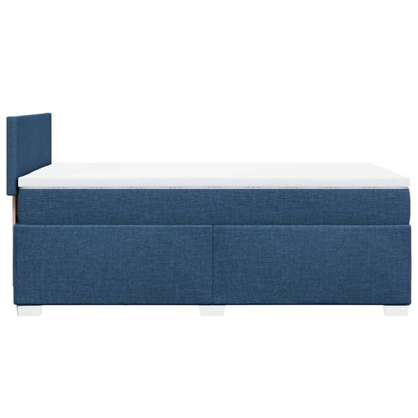 vidaXL Κρεβάτι Boxspring με Στρώμα Μπλε 100 x 200 εκ. Υφασμάτινο
