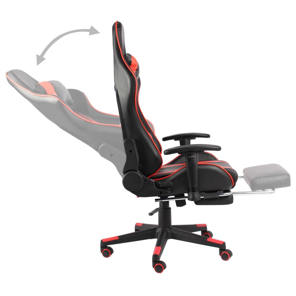 vidaXL Καρέκλα Gaming Περιστρεφόμενη με Υποπόδιο Κόκκινη PVC