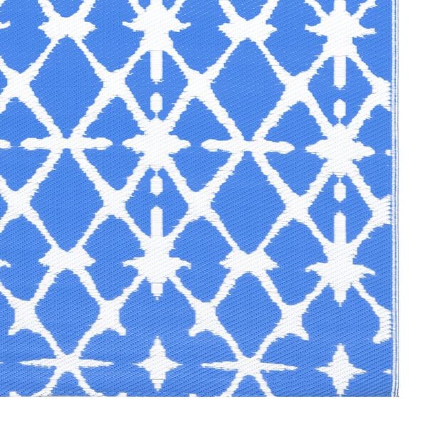 vidaXL Χαλί εξωτερικού χώρου ARAKIL Μπλε και λευκό 140x200 cm PP