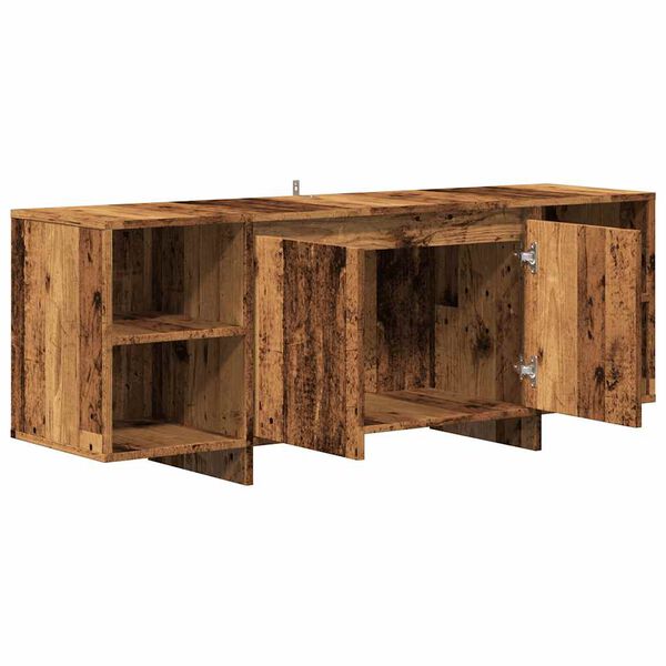 vidaXL Έπιπλο Τηλεόρασης Παλιό Ξύλο 130x35x50 εκ. από Μοριοσανίδα