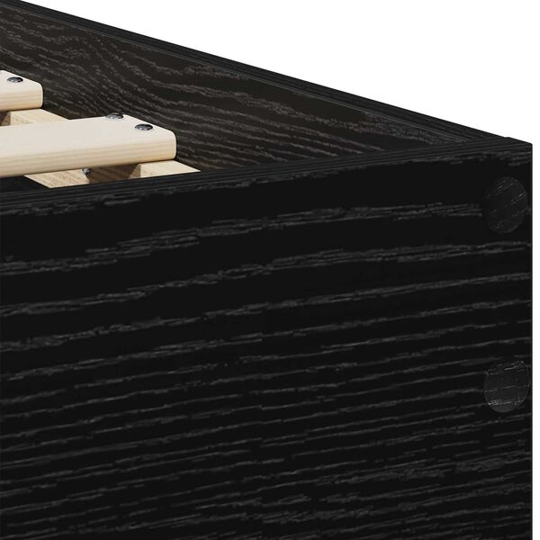 vidaXL Κρεβάτι με Υποκείμενο Μαύρη Δρυς 90x200 cm Επεξεργασμένο Ξύλο