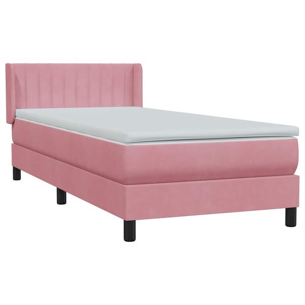 vidaXL Box Spring &kappa;&rho;&epsilon;&beta;ά&tau;&iota; &mu;&epsilon; &sigma;&tau;&rho;ώ&mu;&alpha; &rho;&omicron;&zeta; 100x220 cm &Beta;&epsilon;&lambda;&omicron;ύ&delta;&iota;&nu;&omicron;
