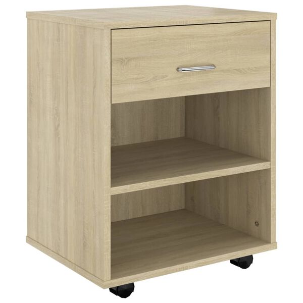 vidaXL Ντουλάπι Τροχήλατο Sonoma Δρυς 46 x 36 x 59 εκ. από Επεξ. Ξύλο