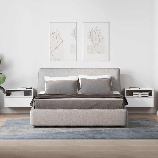 vidaXL Κομοδίνα Επιτοίχια 2 τεμ. Λευκά 45x26x28,5 εκ.