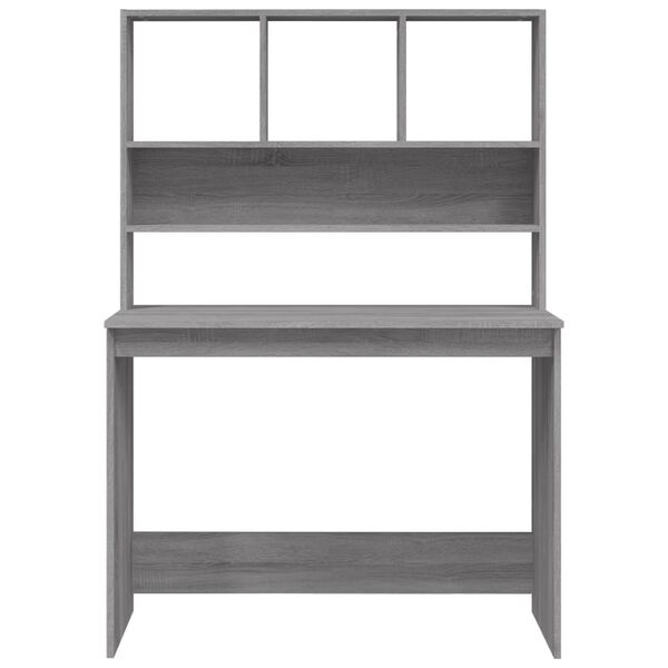 vidaXL Γραφείο με Ράφια Γκρι Sonoma 102x45x148 εκ. Επεξεργασμένο Ξύλο