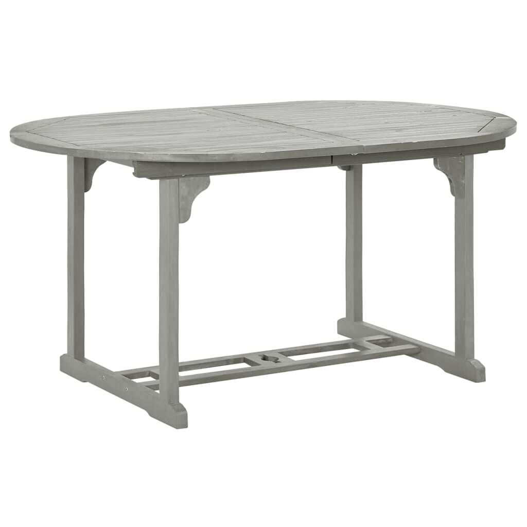 vidaXL Τραπέζι Κήπου Γκρι 200 x 100 x 75 εκ. από Μασίφ Ξύλο Ακακίας