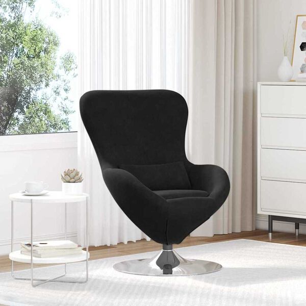vidaXL Κάθισμα-αυγό Μαύρο 63 x 73 x 90 εκ Βελούδο
