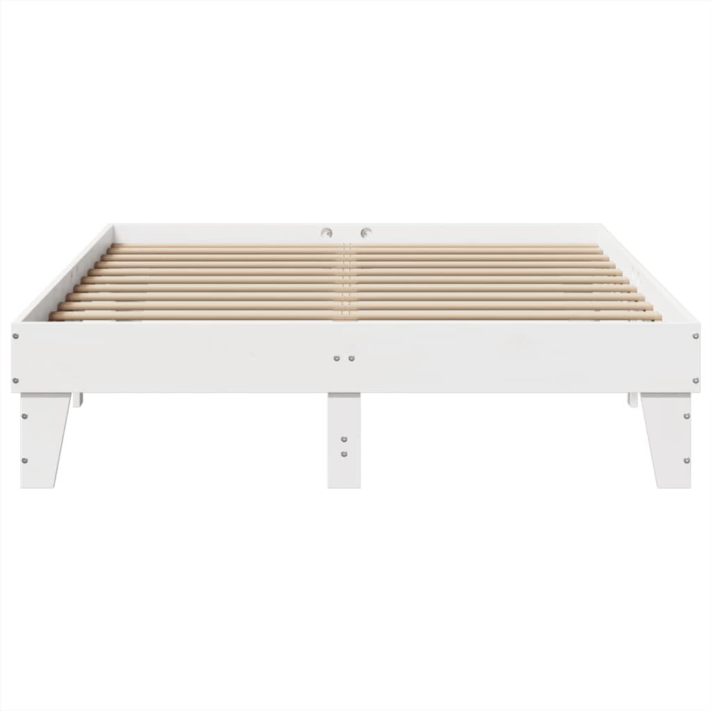 vidaXL Σκελετός Κρεβ. Χωρίς Στρώμα Λευκό 140x200 εκ Μασίφ Πεύκο