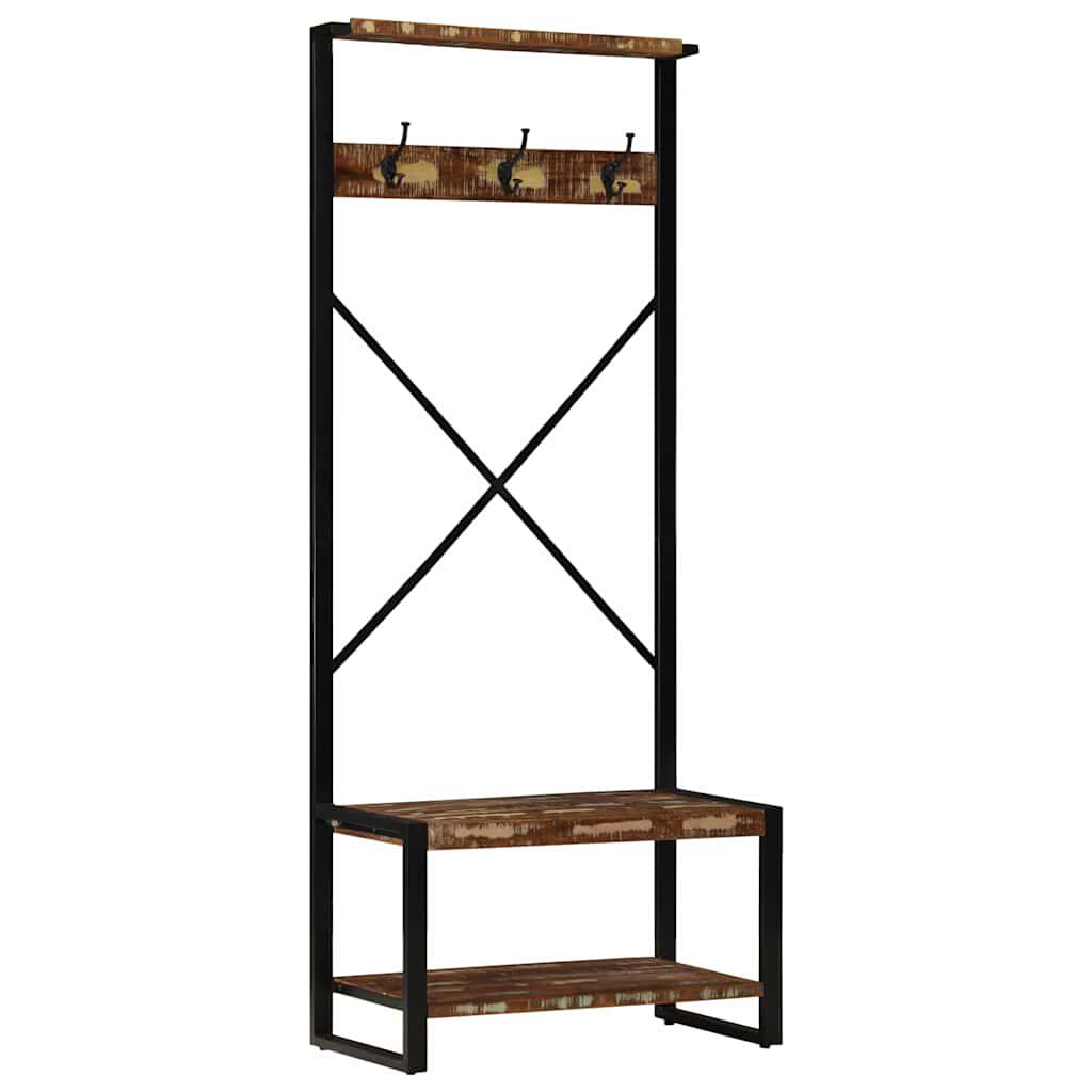 vidaXL Ράφι για ρούχα Πολύχρωμο 80x40x190 cm Ξύλο μασίφ ανακυκλωμένο