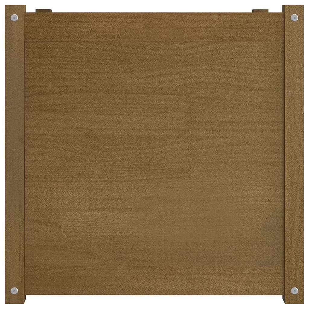 vidaXL Ζαρντινιέρα Καφέ Μελί 60 x 60 x 60 εκ. από Μασίφ Ξύλο Πεύκου