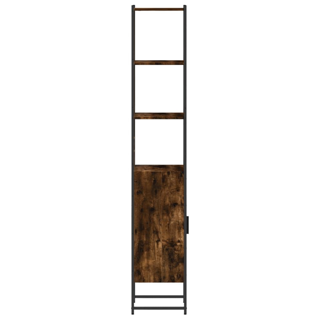 vidaXL Ντουλάπι Μπάνιου Καπνιστή Δρυς 33x33x185,5 εκ. Επεξεργ. Ξύλο