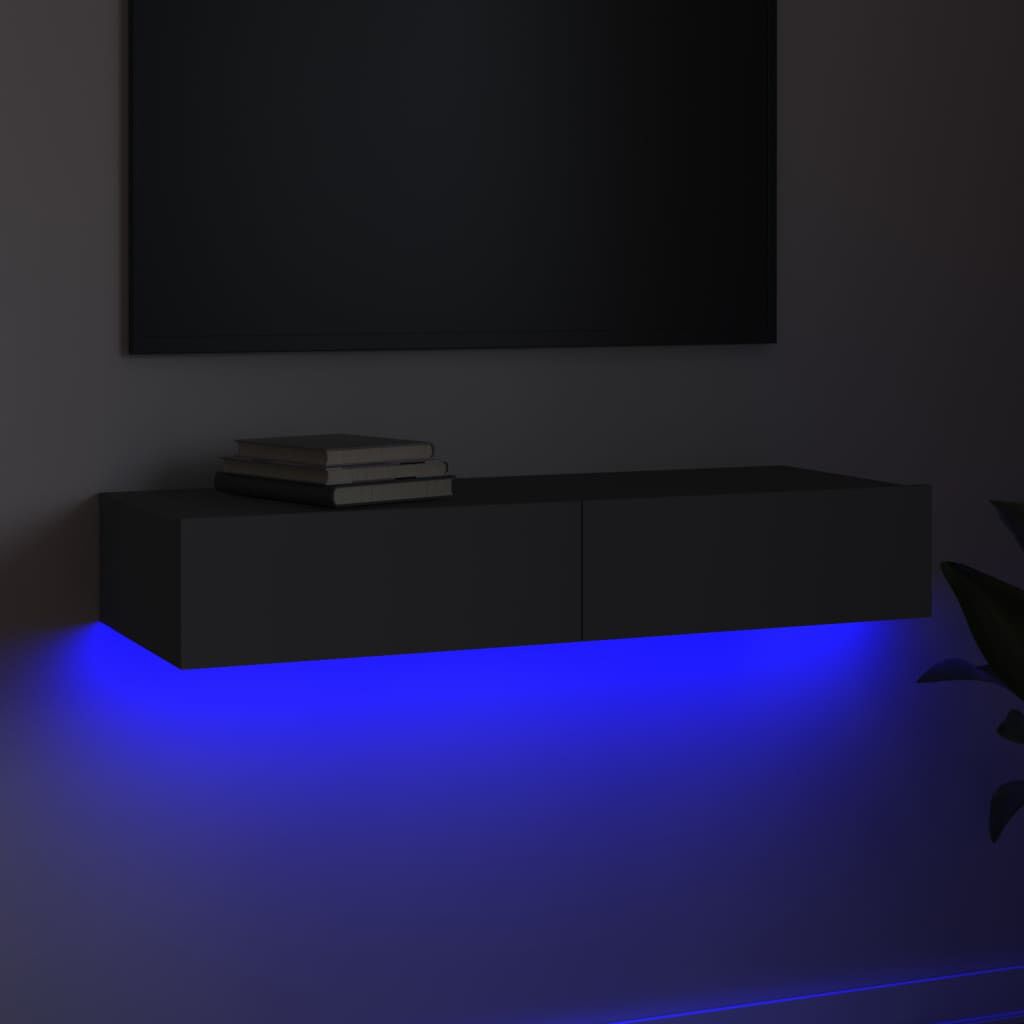 vidaXL Έπιπλο Τηλεόρασης με LED Γκρι 90x35x15,5 εκ.