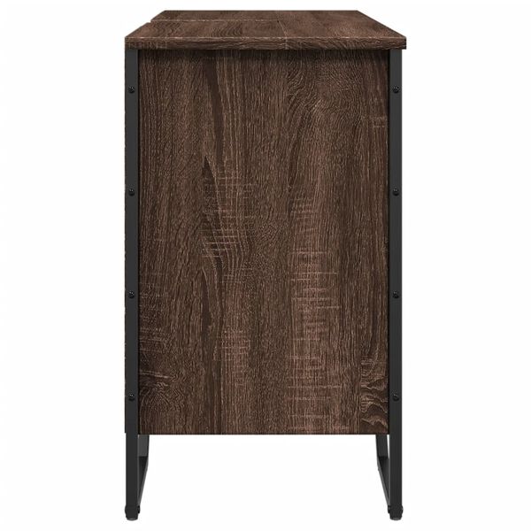 vidaXL Ντουλάπι Νιπτήρα Μπάνιου Καφέ Δρυς 91x35x60 εκ. Επεξ. Ξύλο