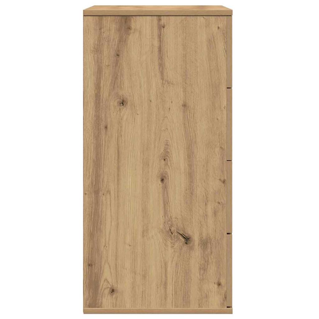 vidaXL Πλαϊνό γραφείο artisan δρυς 60 x 39 x 80 εκ Επεξεργασμένο ξύλο